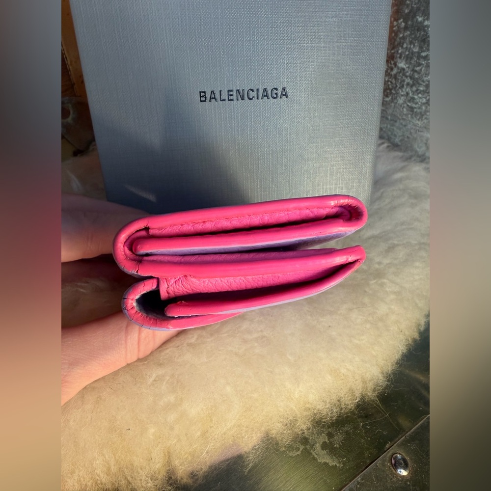 Balenciaga Lilac Calfskin Envelope Mini Wallet on Chain with Pink Interior - Picture 8 of 14
